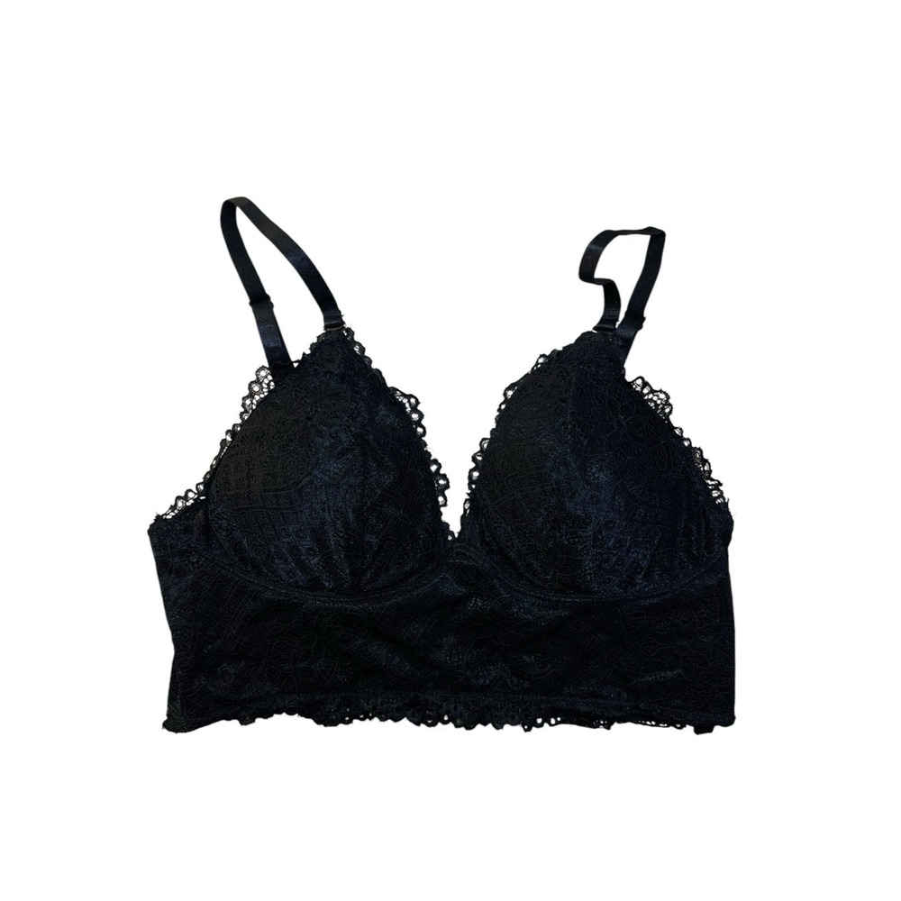 Nordstrom BP Medium Lace‎ Pullover Stretch Racerback Bra Black